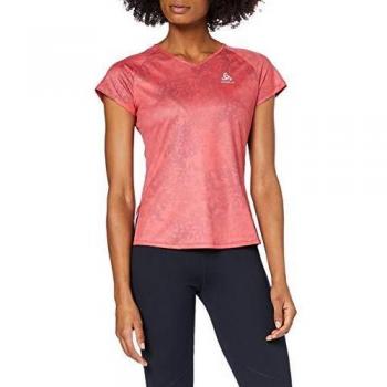 Odlo Bl Top Crew Neck S/S Ceramicool Blackcom Camiseta, Mujer, Chrysanthemum-AOP ss19, L