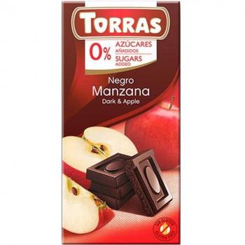 Torras Chocolate Negro con Manzana Sin Azúcares Añadidos Sin Gluten 75g