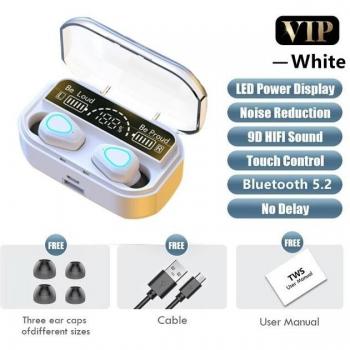 Auriculares TWS Bluetooth 2022 con Estuche de Carga de 3500mAh, Audífonos Inalámbricos Deportivos Impermeables Estéreo 9D con Micrófono