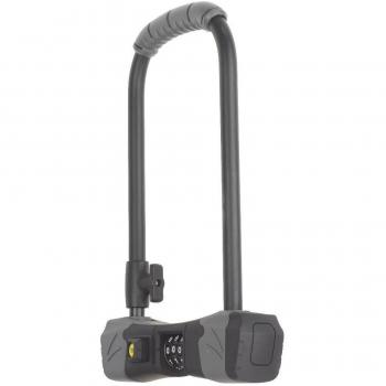 Candado en U Yale con combinación, acero ultraduro, 230 mm de longitud, negro