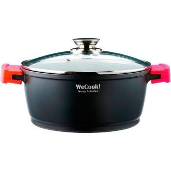 Cazuela Alta Inducción Ecostone 28cm con Tapa de Cristal, Antiadherente XTRA DUPONT Ecológico sin PFOA, Aluminio Fundido 5mm Espesor, Asas de