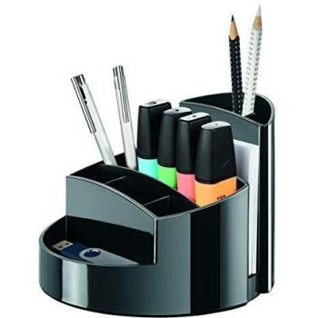 Organizador de escritorio RONDO HAN con 9 compartimentos, negro, 14x14x10.9 cm
