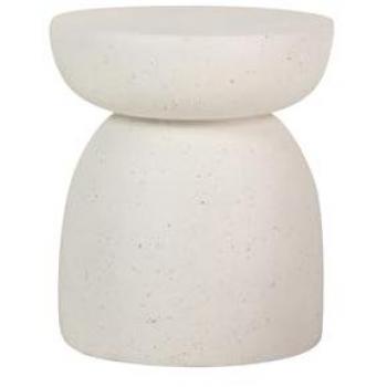 Mesa Auxiliar/Taburete Blanco Terrazo 40x40x45 cm - Alta Calidad, Fibra de Vidrio