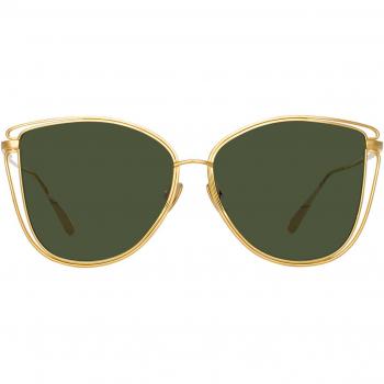 Linda Farrow DINAH LFL1422 C3 Women’s Sunglasses Gold Size 59