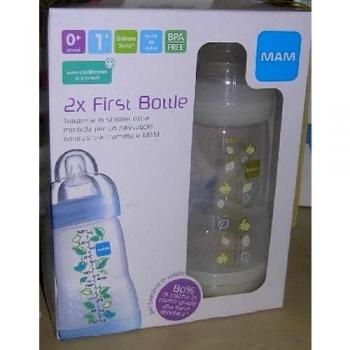mam 2 x first bottle 0 m+ 260 ml white color