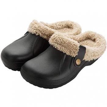 ChayChax Impermeable Zapatillas de Estar por casa para Mujer Hombre Zuecos con Forro Pelusa Caliente Pantuflas Interior Zapatillas Invierno Al Aire Libre