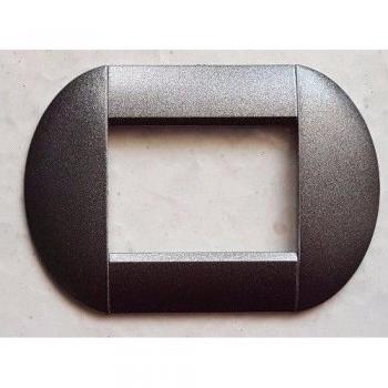 Placa Compatible Living International Bticino 7 Foros Gris Metalizado