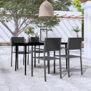5-Piece Black Garden Dining Set