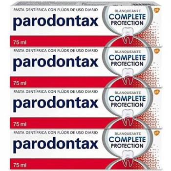 Parodontax Complete Protection Blanqueante Pasta de Dientes con Flúor, Ayuda a Detener y Prevenir el Sangrado de Encías - Pack de 4 x 75 ml