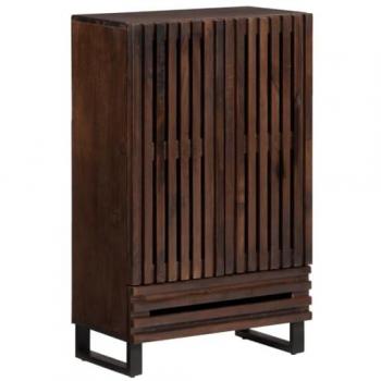 Aparador alto de madera maciza de mango marrón 60x34x100 cm