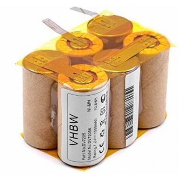 Batería NiMH 1500mAh (7.2V) compatible con aspiradoras Black & Decker DV7205 y DV7205N
