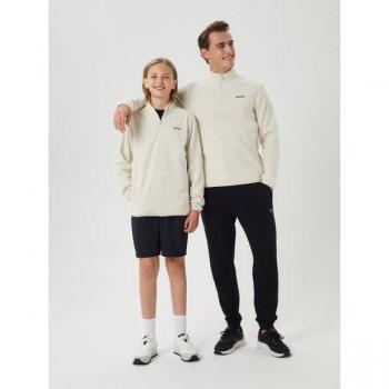 Borg Half Zip Fleece Jacket for Kids - White, Size 146-152