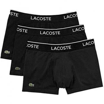 Lacoste Men's Essential Boxer Briefs 3-Pack, Black - Size S