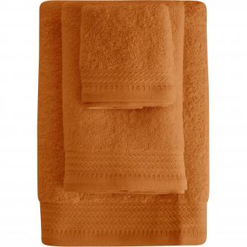 Eiffel Textile Juego de Toallas Calidad Rizo 600 gr, Algodón Egipcio 100%, Azafrán, Tocador Lavabo y Ducha, 3 Unidades