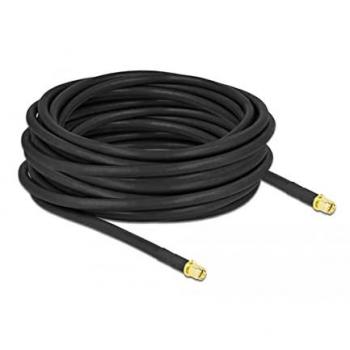 Cable Antena DeLOCK SMA a SMA 10 m LMR/CFD300 Baja Pérdida (0.31 dB) Negro