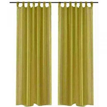 vidaXL 2 Cortinas Color Crema Transparentes 140X175cm Ventana Decoración Visillo