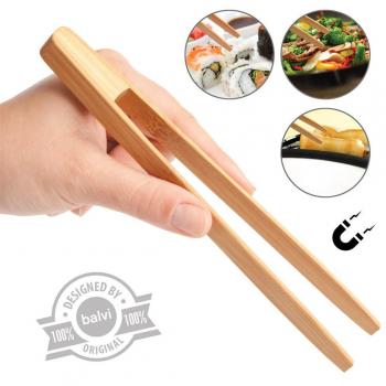 Balvi - Toasts & More Pinza de bambú para Sacar Tostadas, Comer Sushi y Otras Funciones