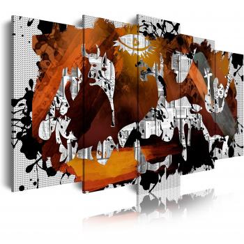 DekoArte 427 - Cuadros Modernos Impresión de Imagen Artística Digitalizada | Lienzo Decorativo para Tu Salón o Dormitorio | Estilo Abstractos Arte Picasso Guernica | 5 Piezas 150 x 80 cm