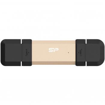 SSD Silicon Power DS72 1TB Oro USB 3.2 Gen 2 Tipo A y C, Velocidades de hasta 1050MB/s lectura y 850MB/s escritura