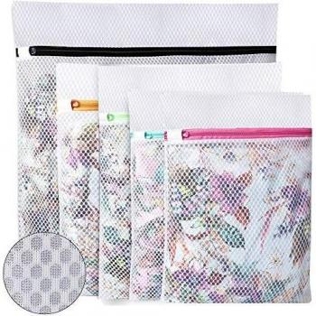 UMI. by Amazon - Bolsas para la colada de malla de panal para almacenar o lavar blusas delicadas, calcetería, ropa interior y sujetador, bolsas de lavandería para organización de viajes, 5 piezas
