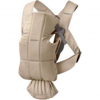 Mochila Porta Bebé Mini Tejido Beige Unisex