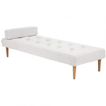Chaise Longue Moderna Minimalista de Tela Blanco Crema Niort