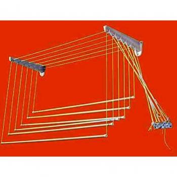 Tendedero de Pared Desplegable de Resina 140 cm con 6 Cuerdas