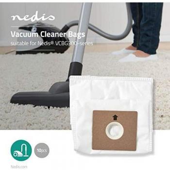 NEDIS Bolsa de la aspiradora Bolsa de la aspiradora | Número de Bolsas de Polvo: 10 | Sintético/Cartulina VCBG300-Series | Blanco Blanco