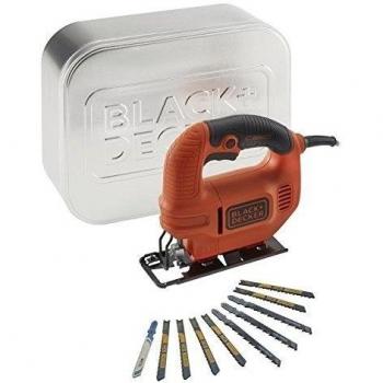 BLACK+DECKER KS501AT-QS Sierra de calar 400W con 10 hojas de sierra y lata