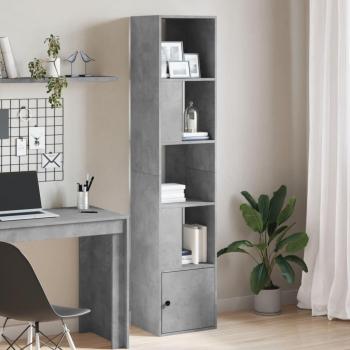 Librería de hormigón gris 40x36x189 cm en madera multicapa