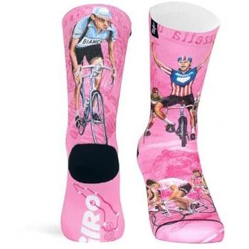 Calcetines Pacific & Co Giro Rosa 37-41, Unisex, Tejido Coolmax, Sublimado Multicolor