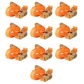 Vidaxl correas de sujecion de trinquete 10 uds 04 t 6mx25mm naranja