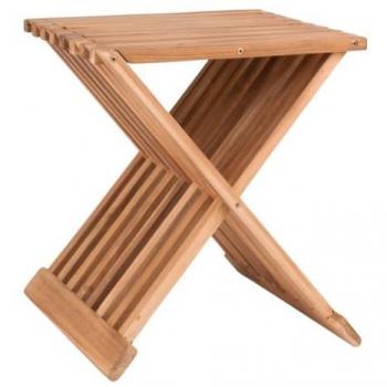 Taburete Bajo Erto de Madera Marrón 35x40x45 cm