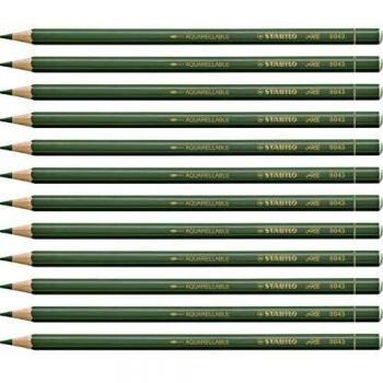 Lápiz de color multisuperficie STABILO All - Caja con 12 unidades - Color verde