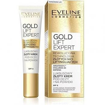 Eveline Cosmetics - Crema para contorno de ojos y párpados Gold Lift Expert, Lujosa Crema De Contorno De Ojos Con Oro De 24 Quilates (Spf 8) 15 Ml
