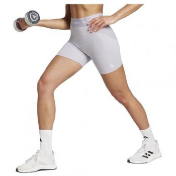 Adidas Tech-Fit Shorts Ceñidos para Mujeres con Bolsillo para Pelota en Gris Claro - Talla L