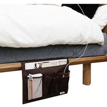 Bedside Caddy,4-Pocket Dorm Room Bedside Storage Mattress Book TV Remote iPad iPhone Mobile Magazine Caddy Organizer Sofa Bed Pockets Tidy Hanging Storage Unit Bag Organiser Pockets for Cabin Beds by Greenery