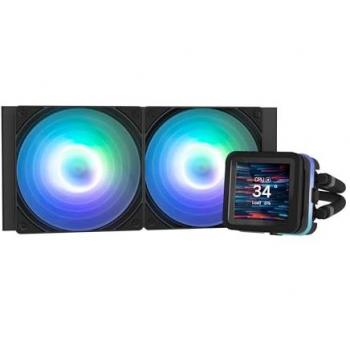 Zalman ALPHA2 DS 240mm AIO CPU Liquid Cooler with Customizable LCD Display - Black