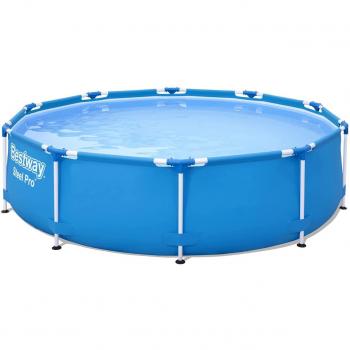 Bestway Steel Pro 56679 Piscina Desmontable Tubular Redonda 305 x 76 cm con Bomba de Filtración y Accesorios Incluidos