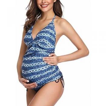 Summer Mae Traje de Bano Rayas Tankini de 2 Piezas para Mujer Talla XL