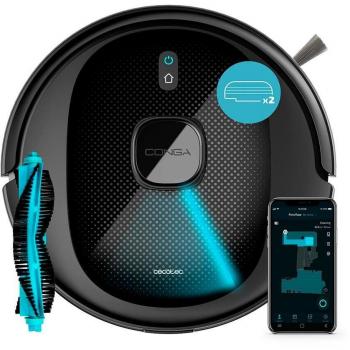 Cecotec Conga 7490 Immortal X-Treme Robot Aspirador 4 en 1, Succión de 2600Pa, Conexión WiFi, Negro