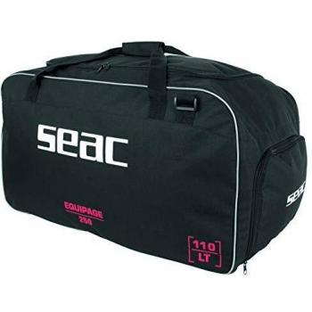 SEAC Equipage 250 Bolsa de Lona con Compartimento Impermeable para Equipos de Buceo y Bolsillo para Aletas, Unisex-Adult, Negro, 110 lt/ 75x40x35 cm