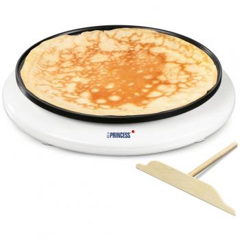 Princess 492227 Crepera, termostato regulable, 1100 W, 30 cm, revestimiento antiadherente, Blanco
