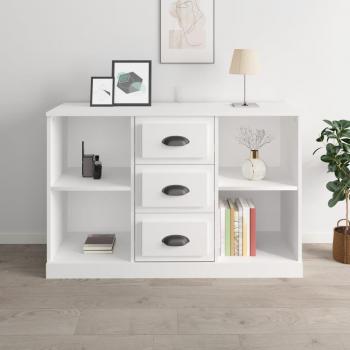 Aparador de madera contrachapada blanco 104,5x35,5x67,5 cm mueble de almacenaje de salón buffet para salón armario auxiliar armario de almacenamiento vidaXL