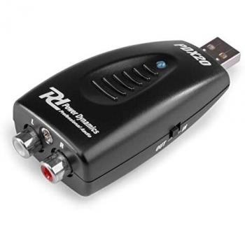 Power Dynamics PDX20 conversor digital/analógico | salida y entrada USB y RCA, conmutable, incluye software Audacity