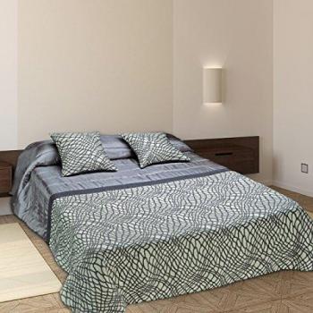 Burrito Blanco - Colcha-boutí con cuadrantes 404 para Cama 135x190/200 cm, Color Gris