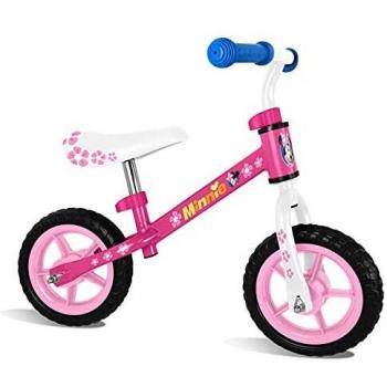 Bicicleta Infantil sin Pedales Disney Minnie Mouse 10 Inch Rosa/Blanco con 2 Ruedas