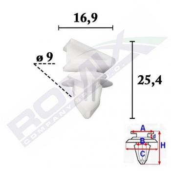 Perno de tapicería ROMIX ROM C70617 - Clip, listón ROMIX C70617, tipo de producto: perno de tapicería, características: diseño robusto, fácil instalación, material duradero, adecuado para trabajos