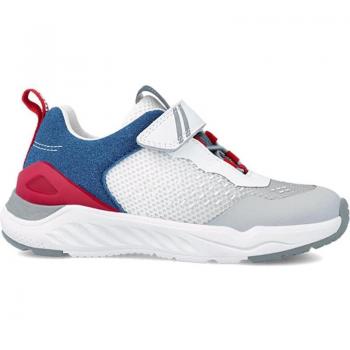 Biomecanics - Zapatillas deportivas ligeras para niños con cierre de cordón y adherente, modelo 232230B, en colores blanco y naranja, fabricadas con textil de calidad, también disponibles en gris azul