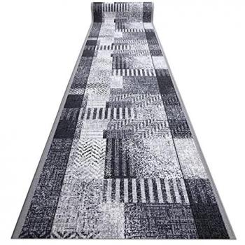 Alfombra de Pasillo Antideslizante Essenza Gris 80x420 cm con Refuerzo de Goma
